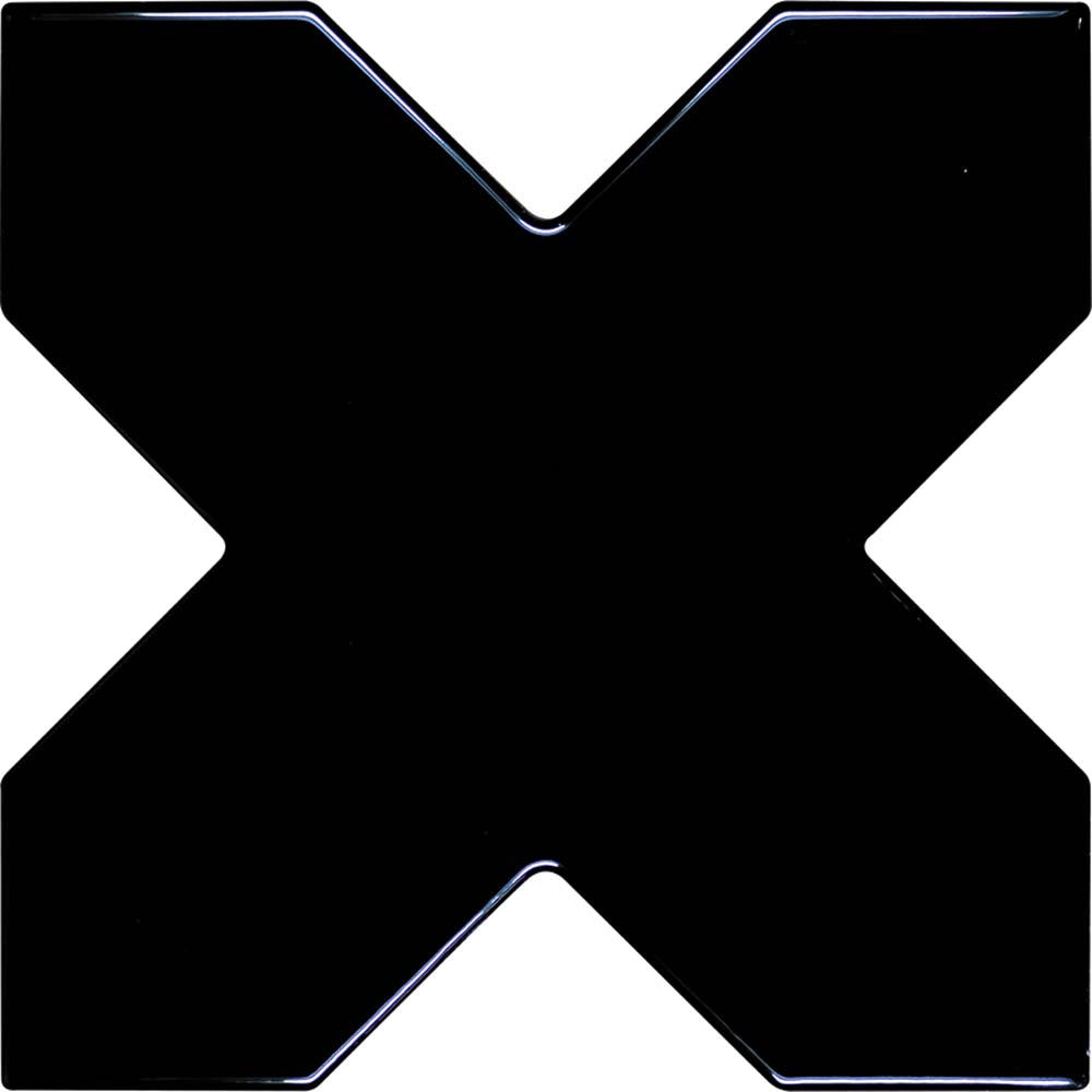 5" Pearl White Star with Black Cross Glossy Ceramic Tile