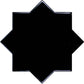 5" Black Star with Pearl White Cross Glossy Ceramic Tile - Sample