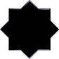 Black 5" Star with Cross Glossy Ceramic Tile