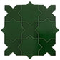 Dark Green 5" Star with Cross Glossy Ceramic Tile