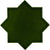 Dark Green 5 x 5 Glossy Ceramic Star Tile