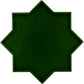 5" Dark Green Star with Pearl White Cross Glossy Ceramic Tile