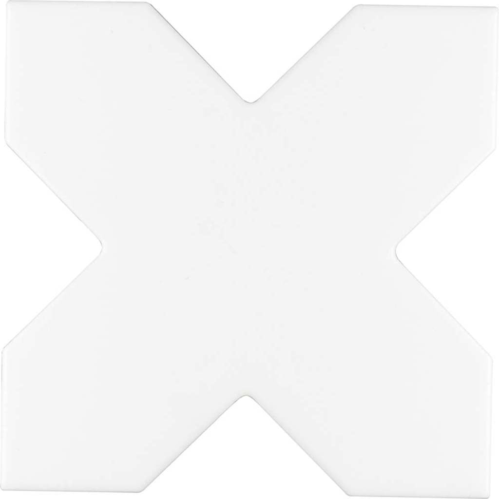 White 5 x 5 Matte Ceramic Cross Tile