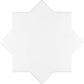 5" White Star with Pistachio Green Cross Deco Matte Ceramic Tile - Sample