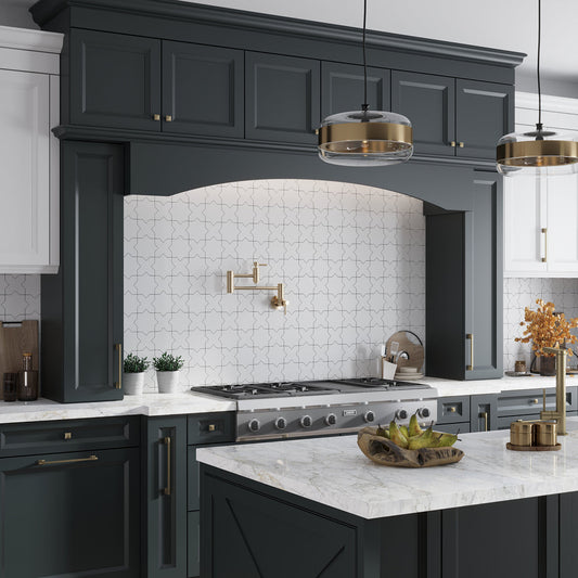 White  5 x 5 Matte Ceramic Star Tile - Sample