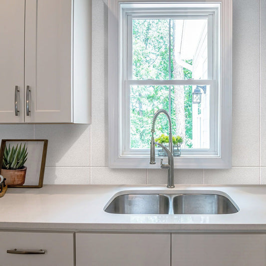 Light Gray 12 x 36 Satin Ceramic Large Tile - Sample