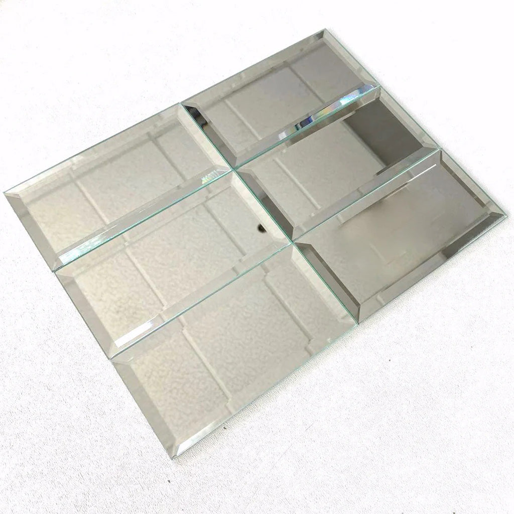 Clear Silver 3 x 6 Polished Glass Subway Tile