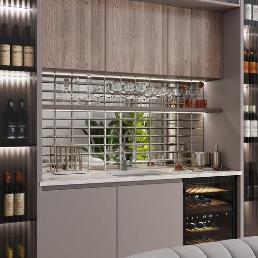 Clear Glass 3 x 6 Polished Glass Subway Tile - Sample