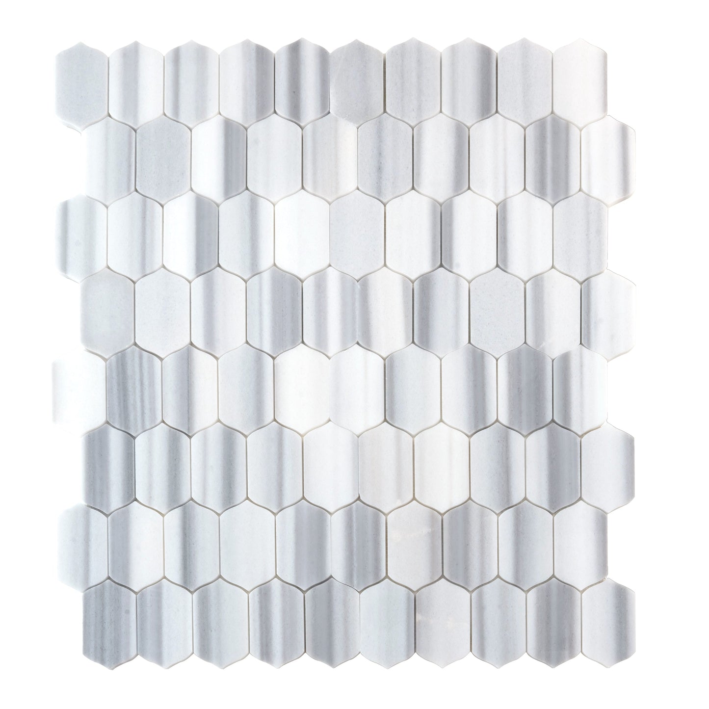 Cloud Gray 12x13 Polished Equator Marble Mosaic Tile