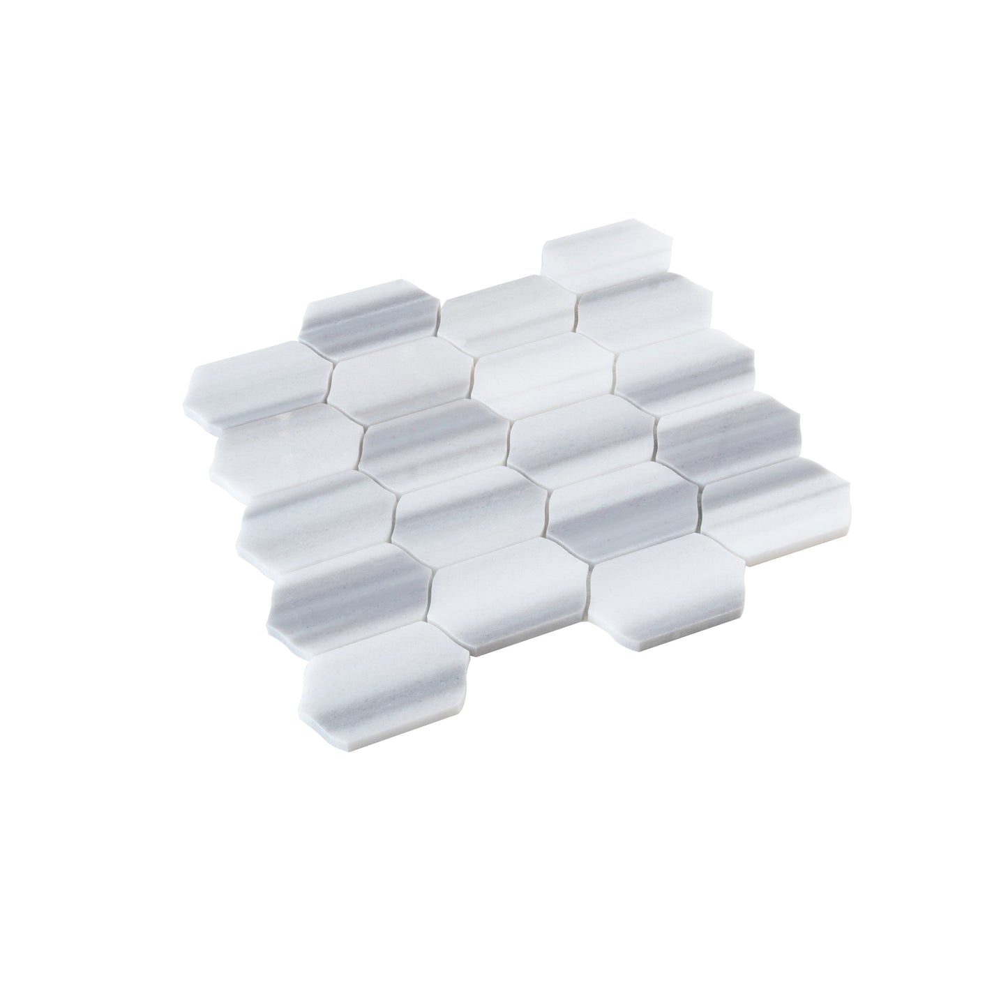 Cloud Gray 12x13 Polished Equator Mosaic Tile Sample
