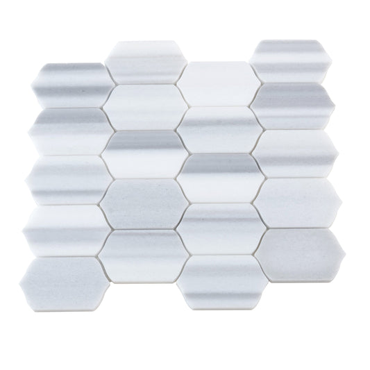 Cloud Gray 12x13 Polished Equator Mosaic Tile Sample