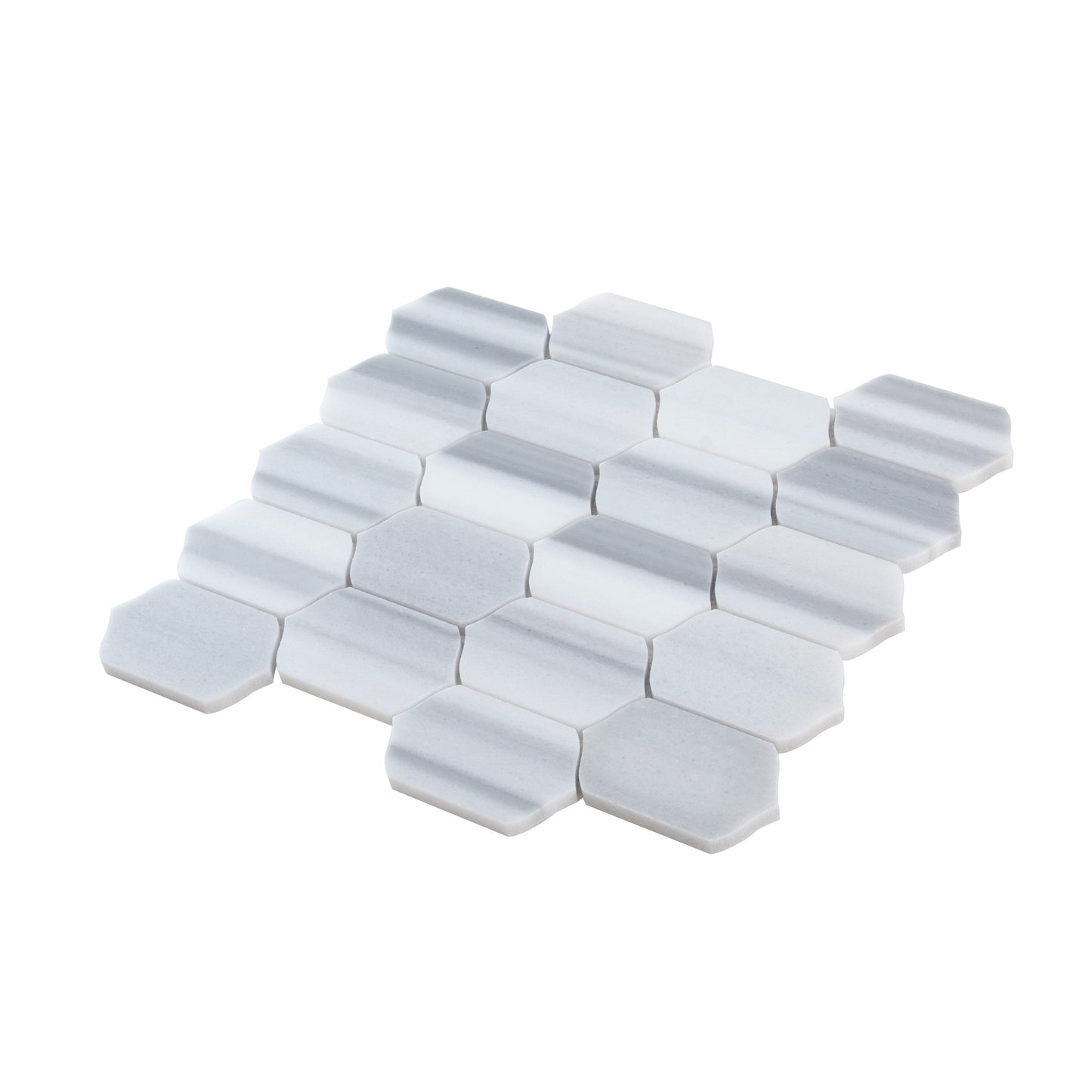 Cloud Gray 12x13 Polished Equator Mosaic Tile Sample