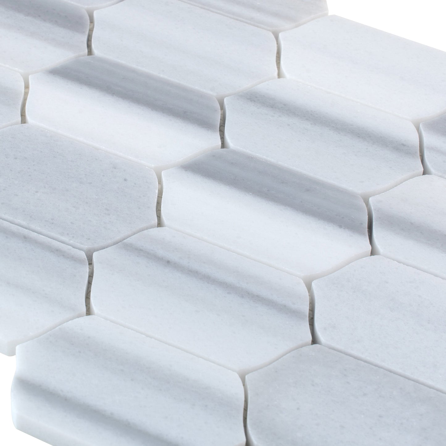 Cloud Gray 12x13 Polished Equator Mosaic Tile Sample