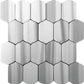 Cloud Gray 12x13 Polished Equator Mosaic Tile Sample