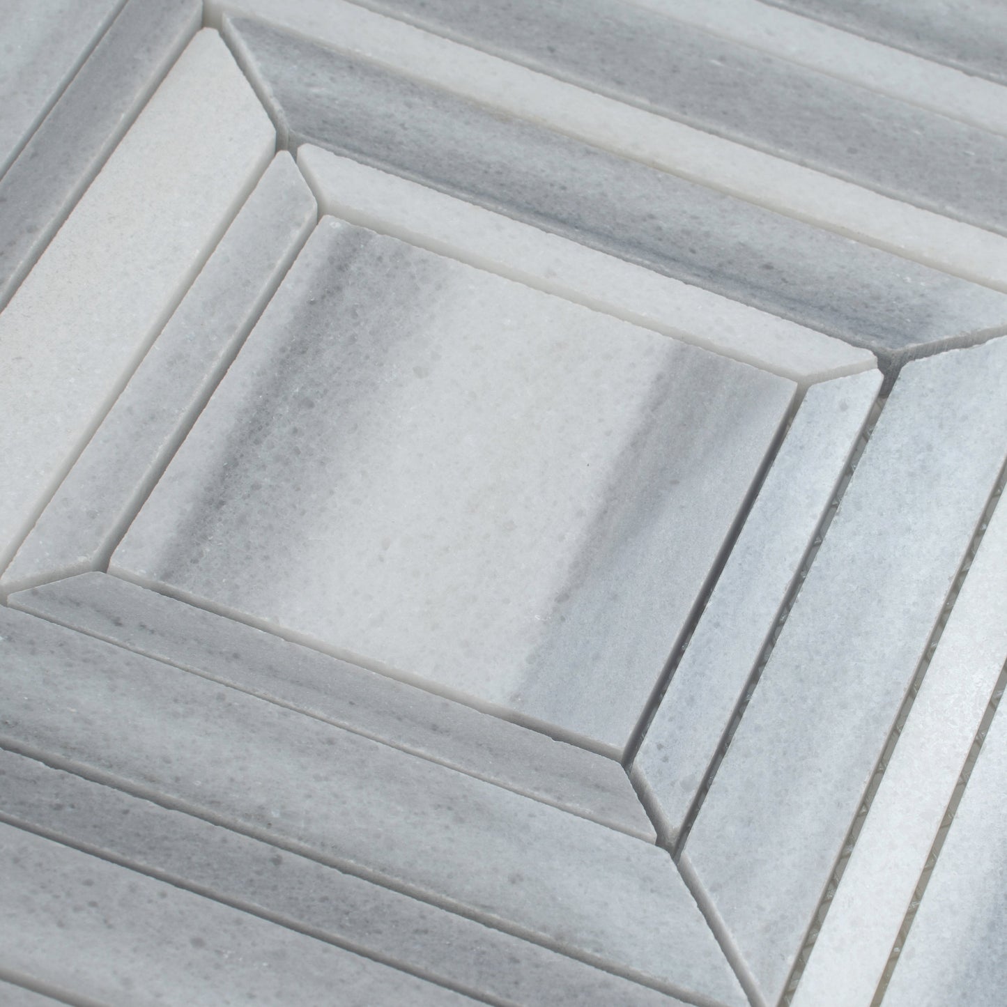 Cloud Gray 9x11 Polished Equator Marble Mosaic Tile