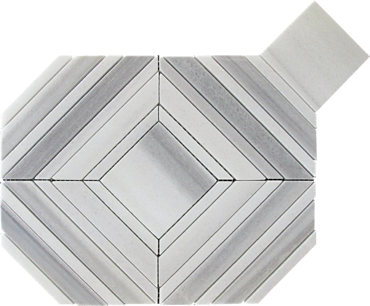 Cloud Gray 9x11 Polished Equator Mosaic Tile Sample