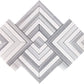 Fossil Gray 10x10 Polished Equator, Thassos Marble Mosaic Tile