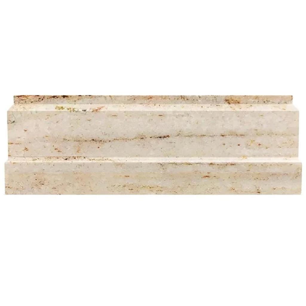 Beige 4 x 12 Polished Marble Baseboard Trim