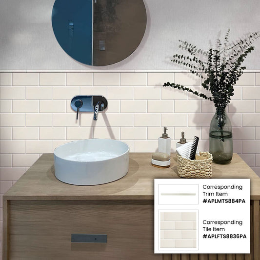 Snow White 0.8 x 12 Polished Marble Pencil Trim - Sample