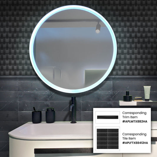 Black 2 x 12 Honed Marble Chair Rail Trim - Sample