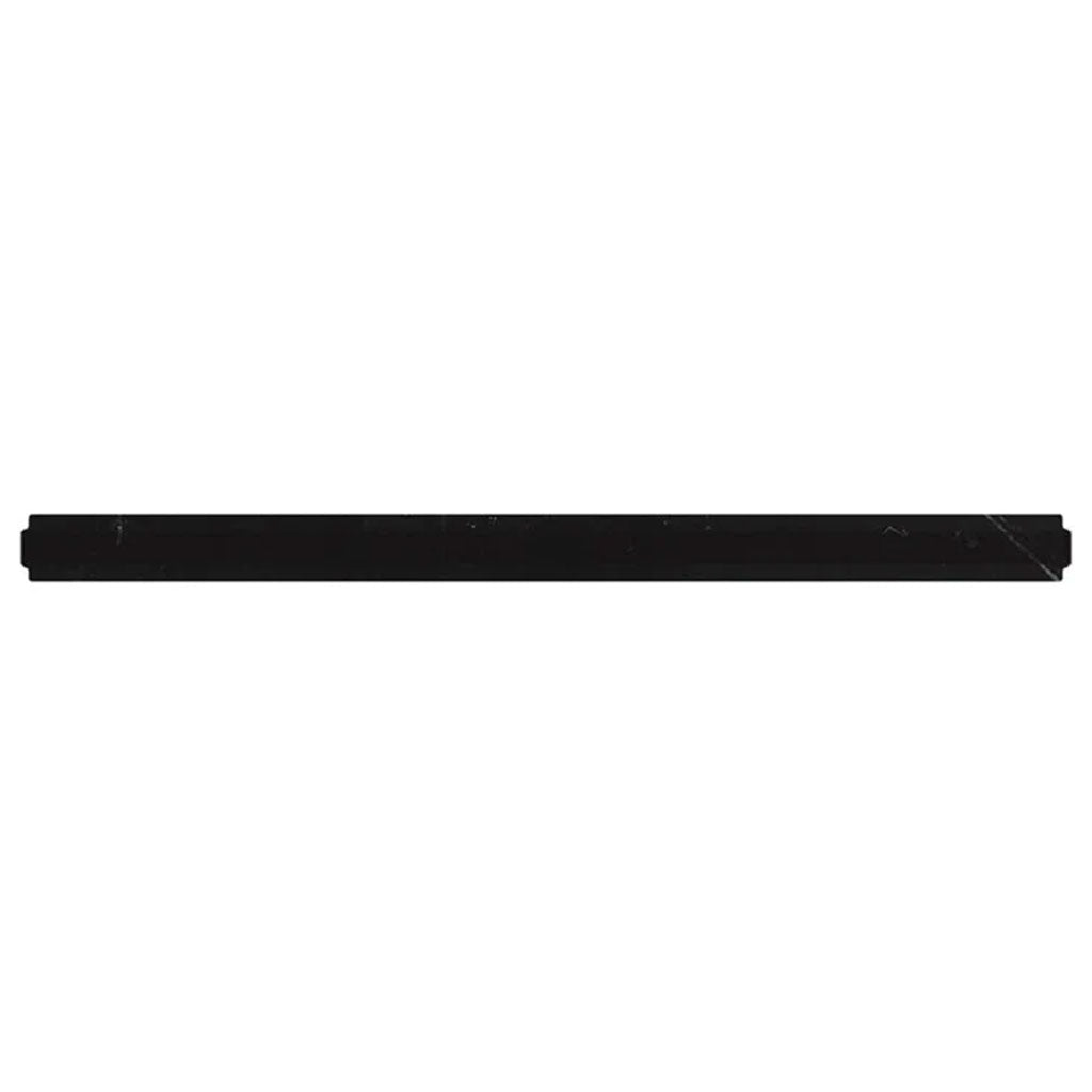 Black 0.8 x 12 Honed Marble Pencil Trim