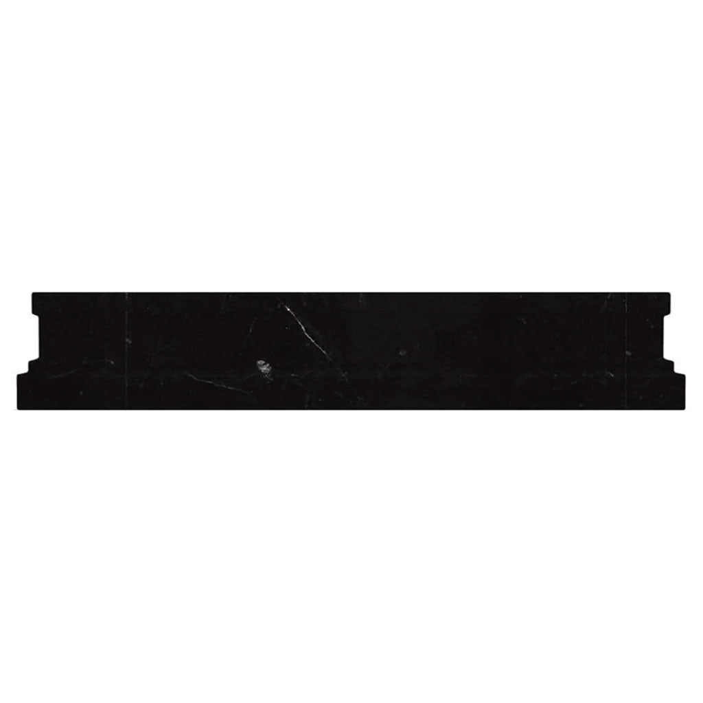 Black 2 x 12 Honed Marble Chair Rail Trim