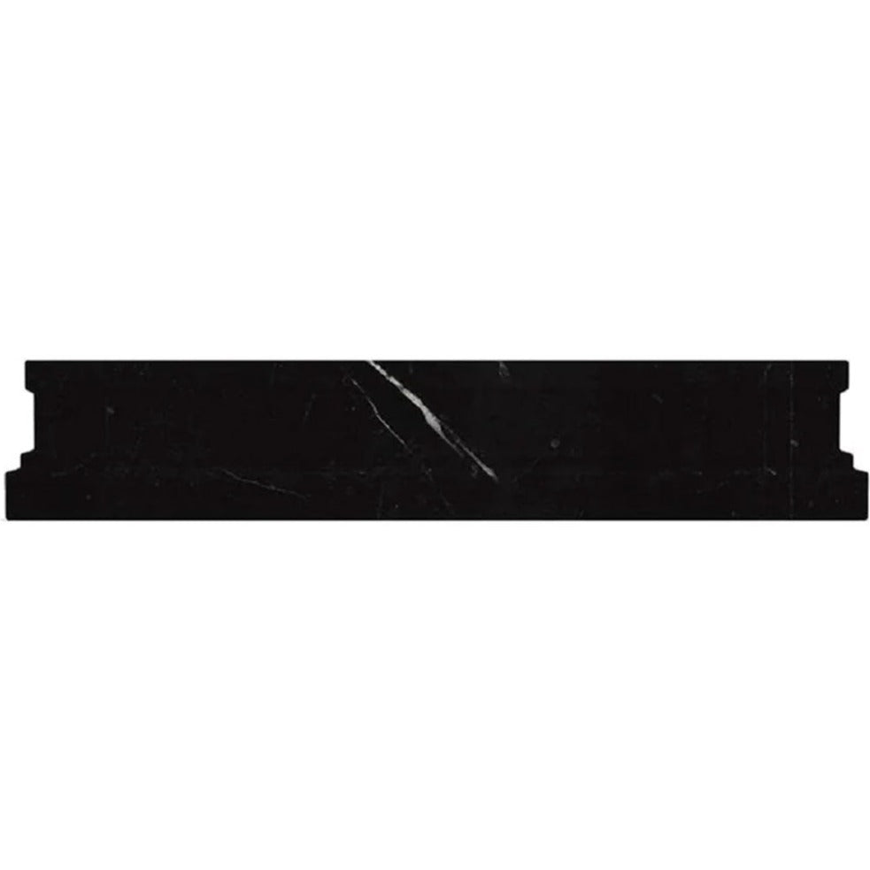 Black 2 x 12 Polished Marble Chair Rail Trim