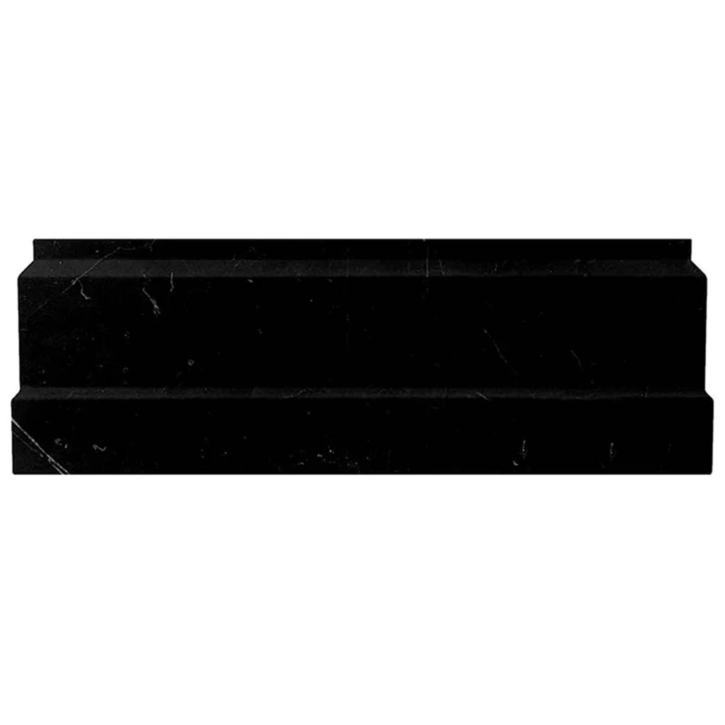 Black 4 x 12 Polished Marble Baseboard Trim