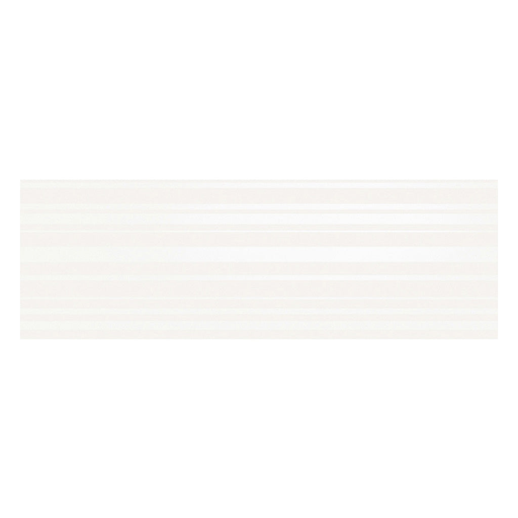 White 12 x 36 Satin Ceramic Large Tile - Sample