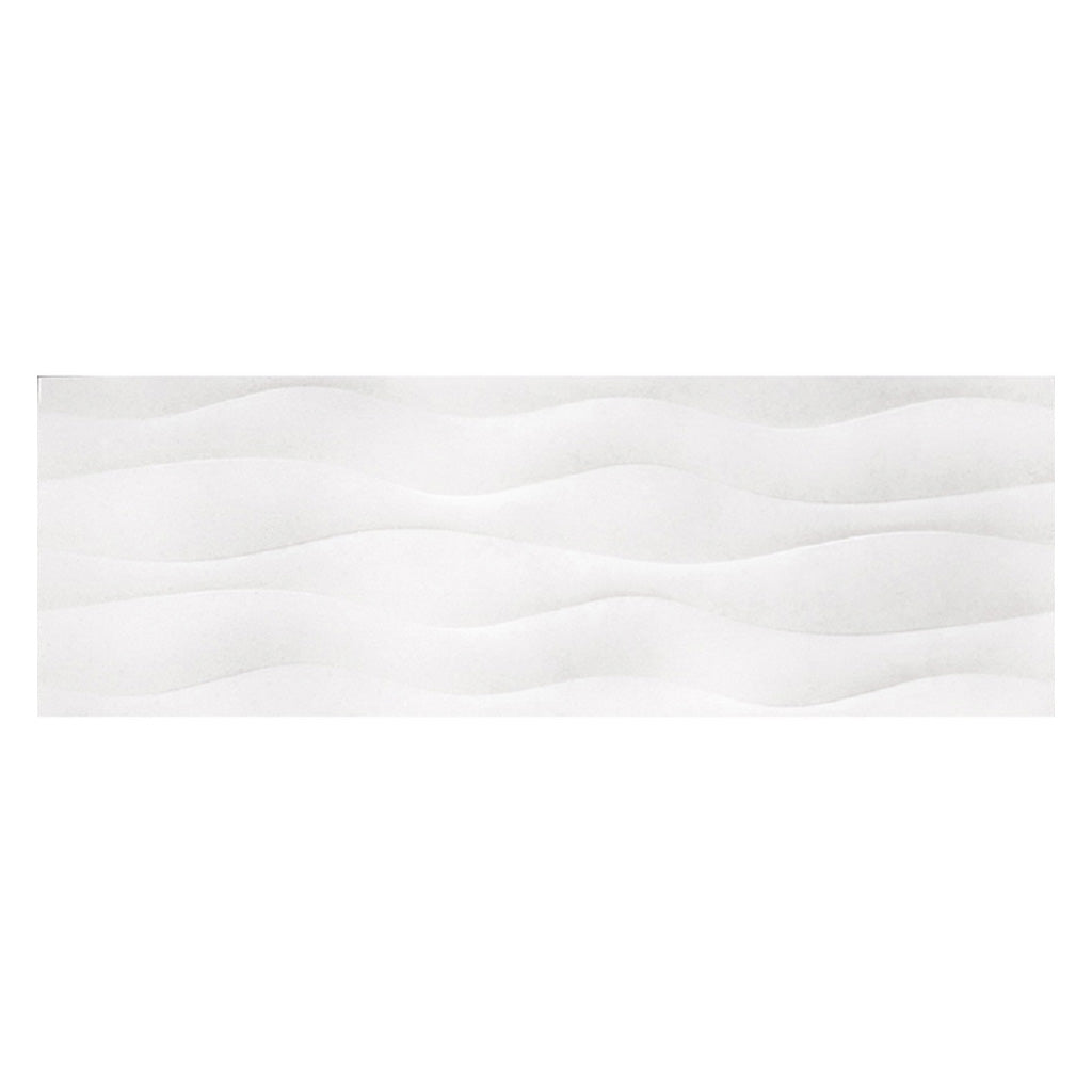 White 12 x 36 Satin Ceramic Large Tile - Sample