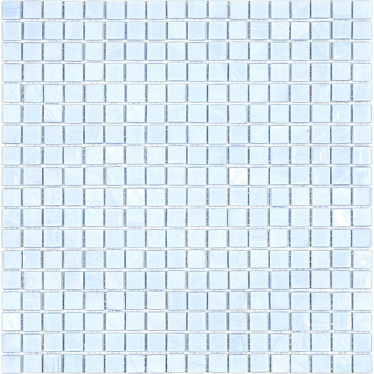 Light Blue 12 x 12 Glossy Glass Mosaic Tile - Sample