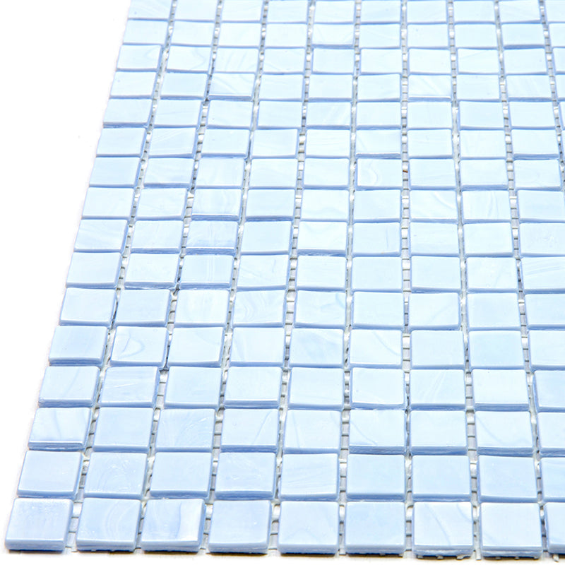 Light Blue 12 x 12 Glossy Glass Mosaic Tile