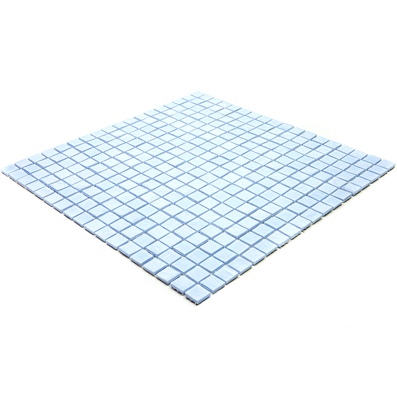 Light Blue 12 x 12 Glossy Glass Mosaic Tile