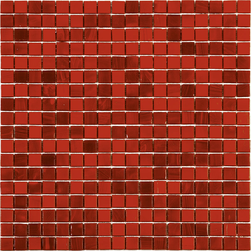 Rose Red 12 x 12 Glossy Glass Mosaic Tile