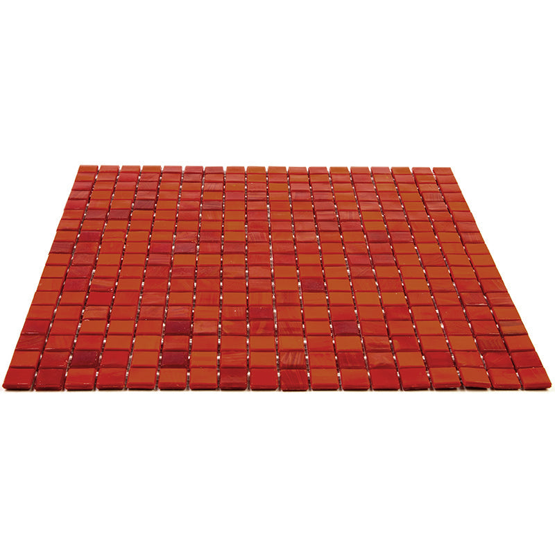 Rose Red 12 x 12 Glossy Glass Mosaic Tile