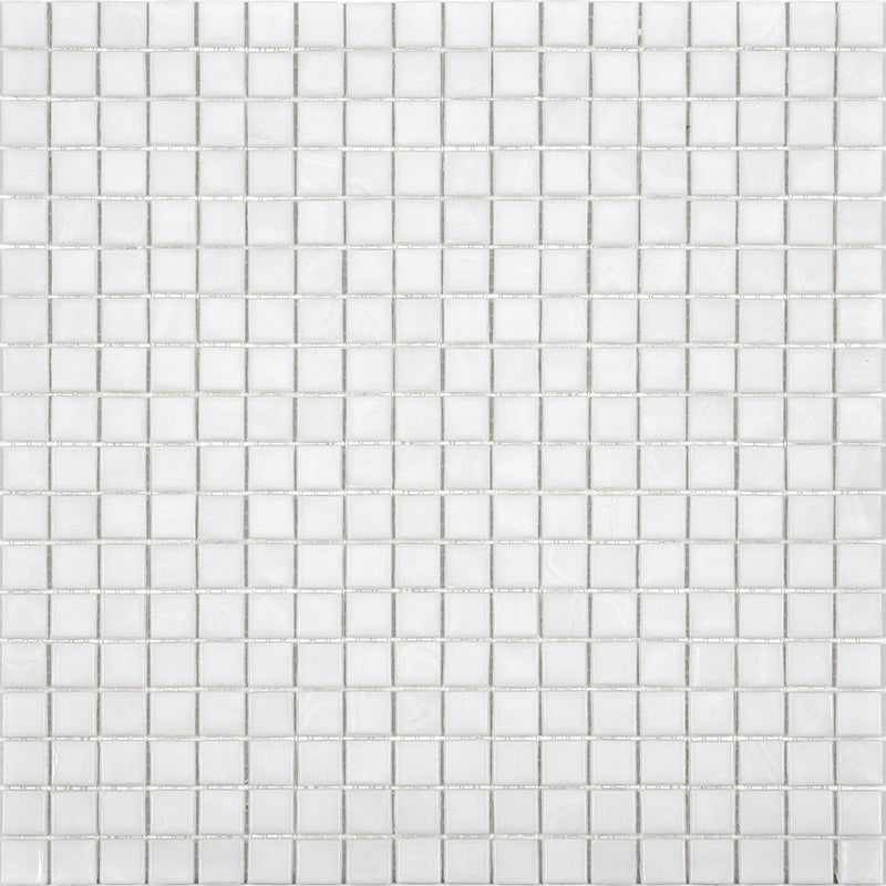 Pearl White 12 x 12 Glossy Glass Mosaic Tile