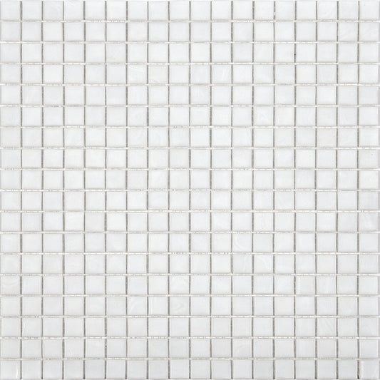 Pearl White 12 x 12 Glossy Glass Mosaic Tile