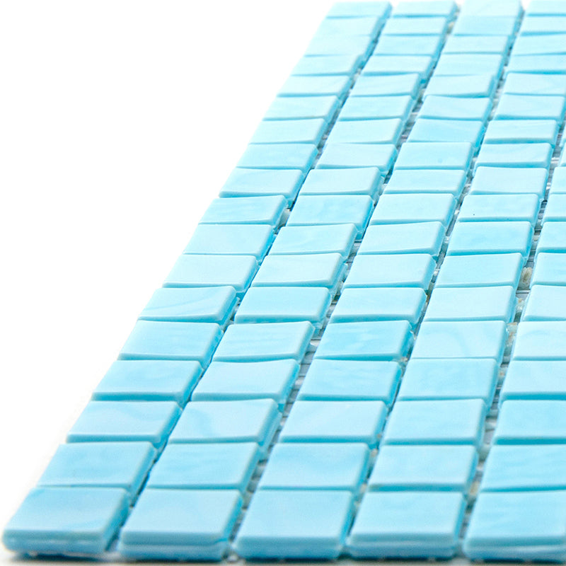 Sky Blue 12 x 12 Glossy Glass Mosaic Tile