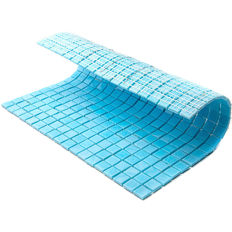 Sky Blue 12 x 12 Glossy Glass Mosaic Tile