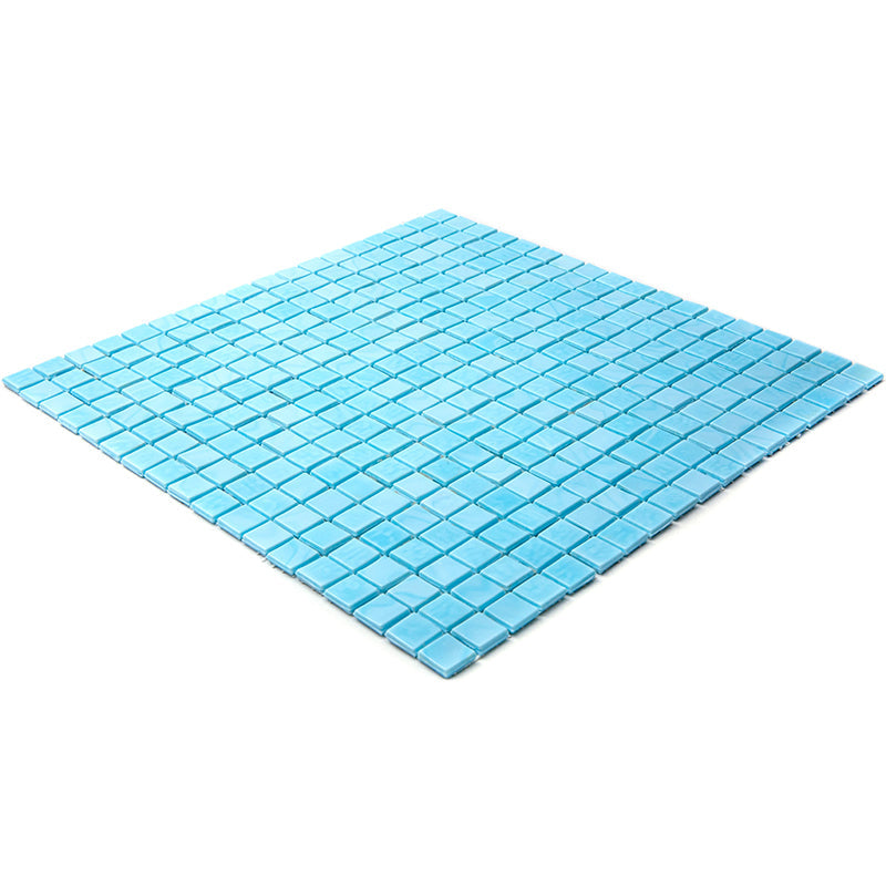 Sky Blue 12 x 12 Glossy Glass Mosaic Tile