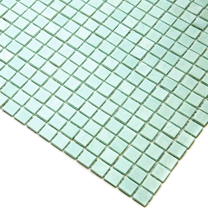 Light Blue-Green 12 x 12 Glossy Glass Mosaic Tile