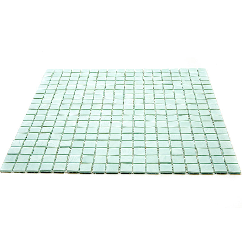 Light Blue-Green 12 x 12 Glossy Glass Mosaic Tile