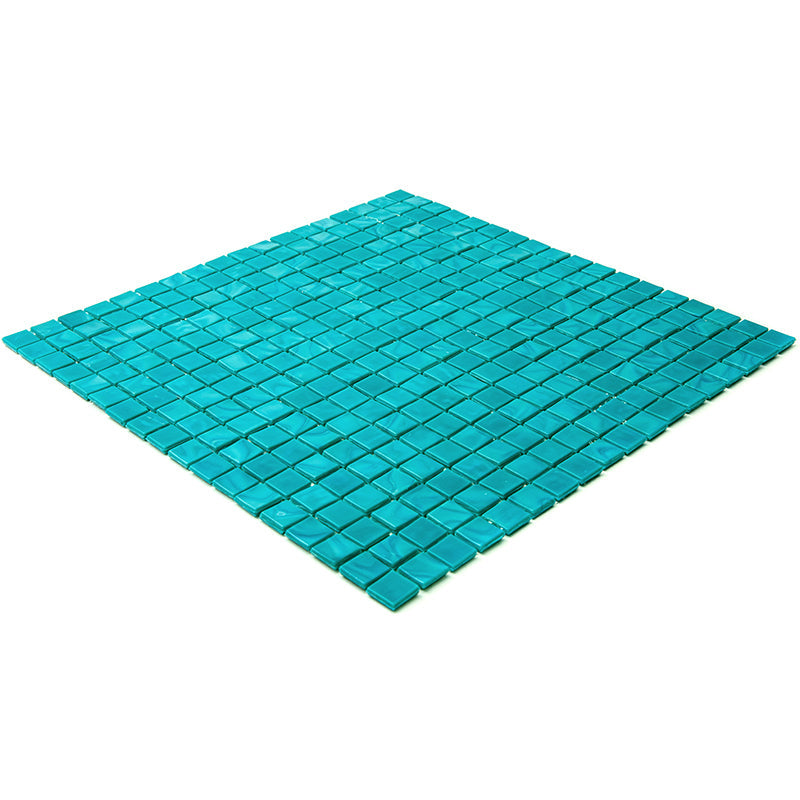 Dark Blue-Green 12 x 12 Glossy Glass Mosaic Tile