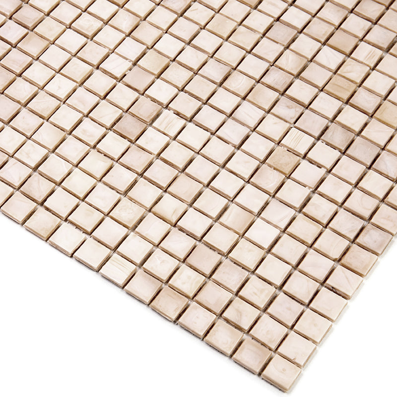 Shimmer Beige 12 x 12 Glossy Glass Mosaic Tile