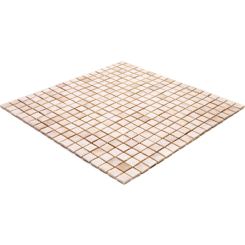 Shimmer Beige 12 x 12 Glossy Glass Mosaic Tile