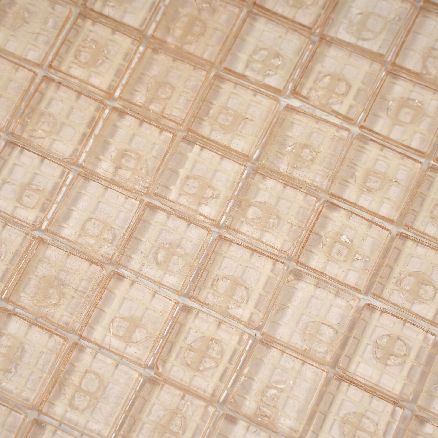 White and Brown 12x12 Glossy Glass Mosaic Tile