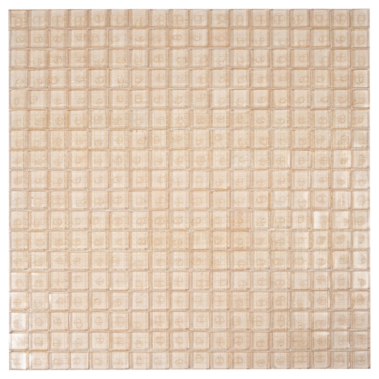 Light Fawn Beige 12 x 12 Glossy Glass Mosaic Tile - Sample