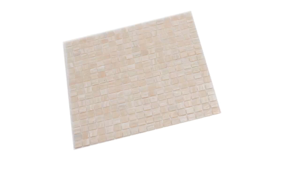 Bisque Beige 12 x 12 Glossy Glass Mosaic Tile