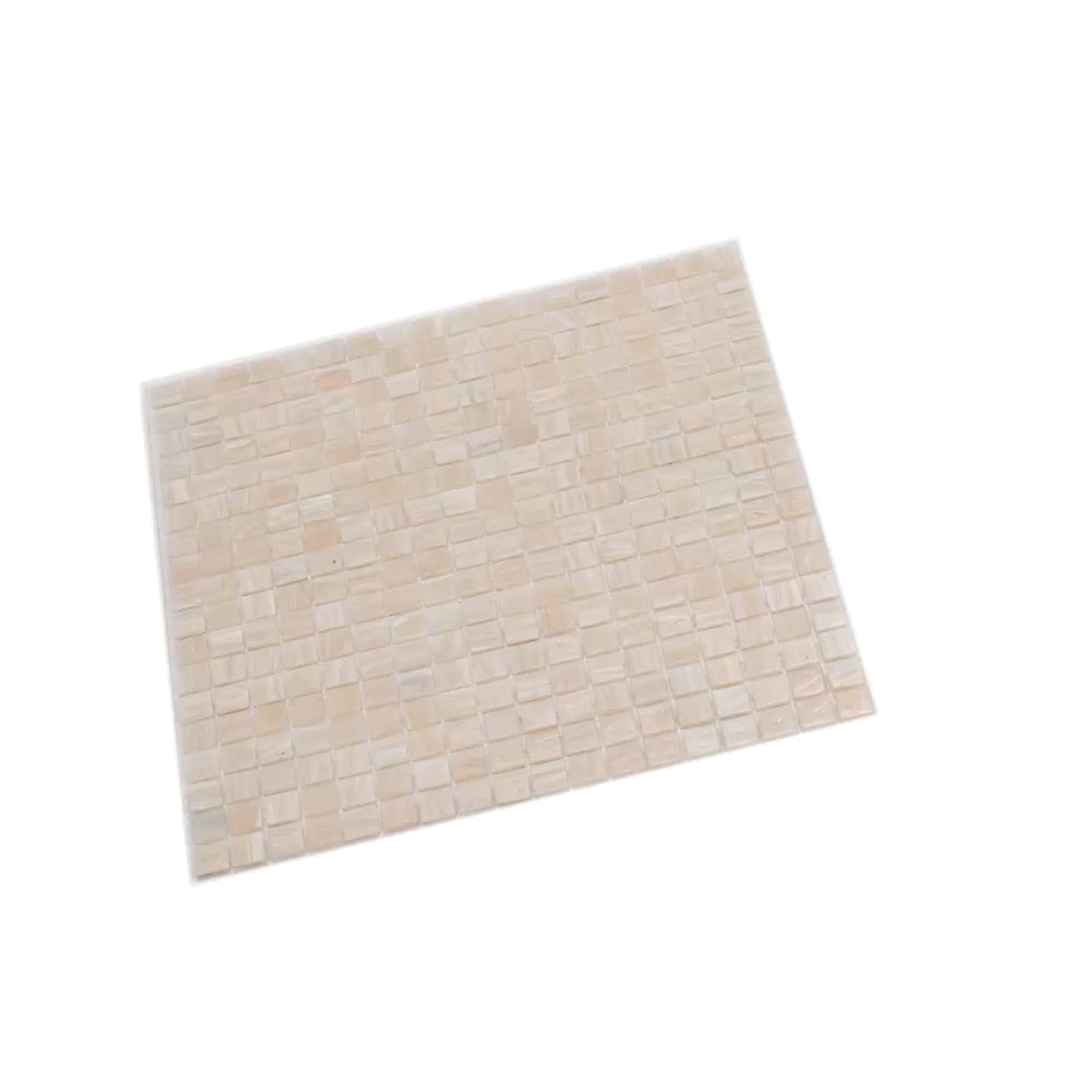 Bisque Beige 12 x 12 Glossy Glass Mosaic Tile