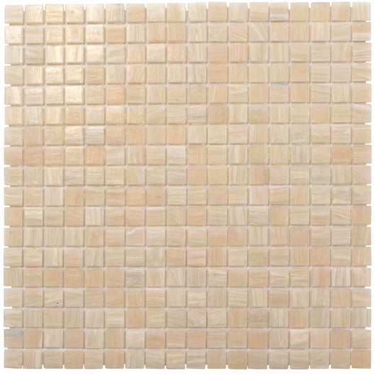 Bisque Beige 12 x 12 Glossy Glass Mosaic Tile